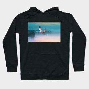 Sandhill Crane and Misty Marshes Hoodie